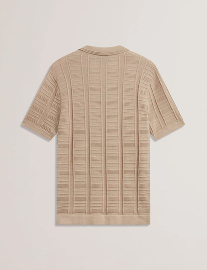 Men's RUZZA-SS Open Neck Textured Polo