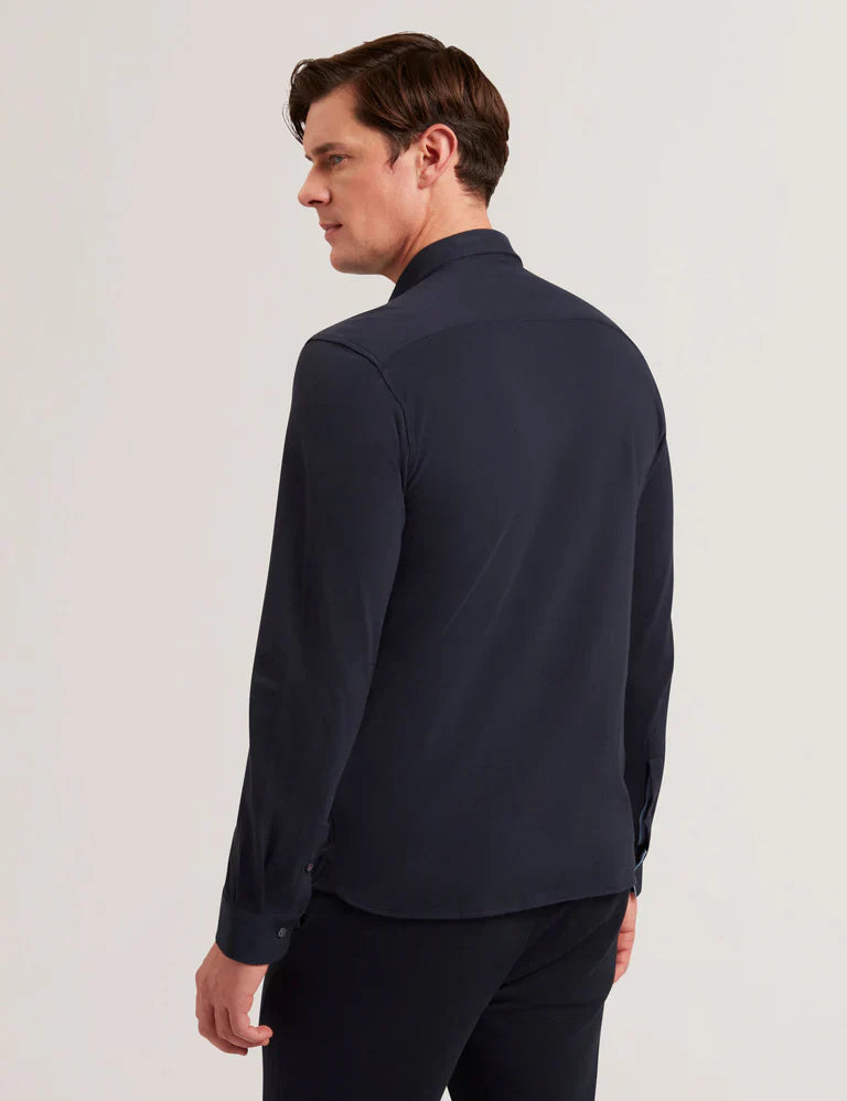 Men's LUCKEY-LS Regular Cotton Pique Jersey Navy