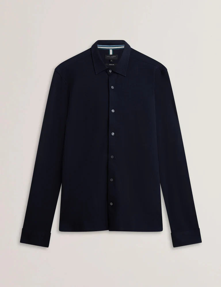 Men's LUCKEY-LS Regular Cotton Pique Jersey Navy
