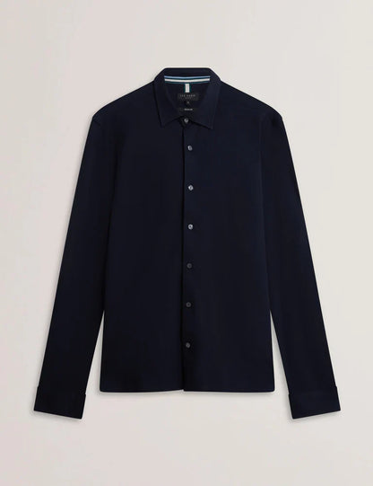 Men's LUCKEY-LS Regular Cotton Pique Jersey Navy