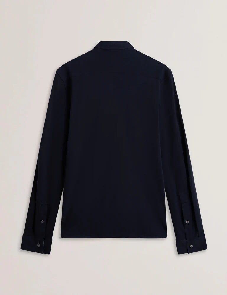 Men's LUCKEY-LS Regular Cotton Pique Jersey Navy