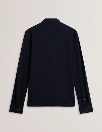 Men's LUCKEY-LS Regular Cotton Pique Jersey Navy