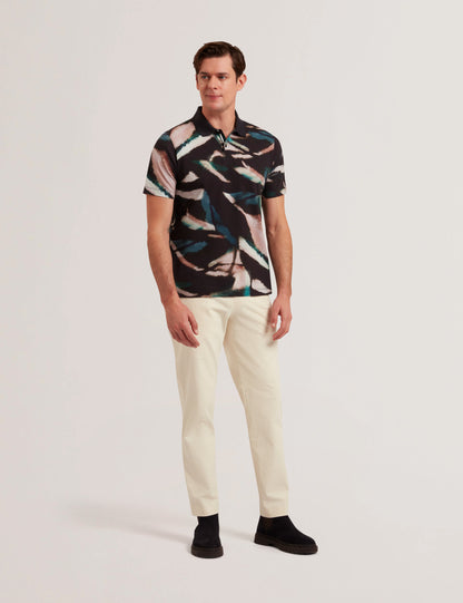 Men's DIAOUNE-SS All-Over Leaf Printed Polo