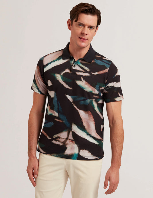 Men's DIAOUNE-SS All-Over Leaf Printed Polo