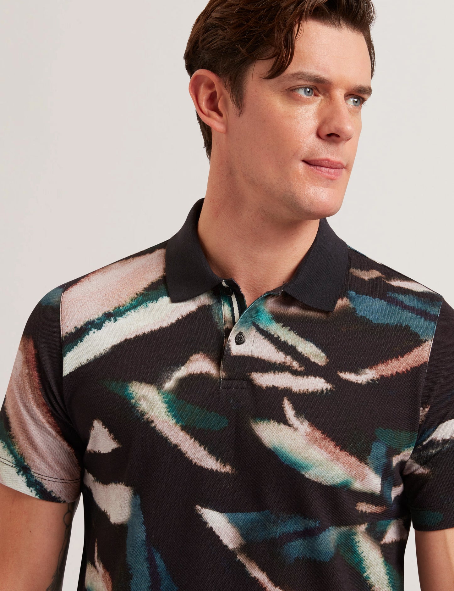 Men's DIAOUNE-SS All-Over Leaf Printed Polo