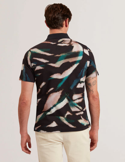 Men's DIAOUNE-SS All-Over Leaf Printed Polo