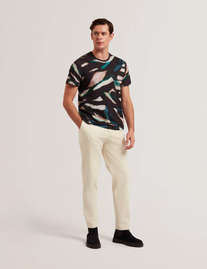 Men's WILSDOR-SS All-Over Leaf Printed T-Shirt
