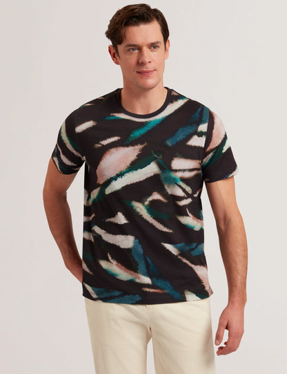 Men's WILSDOR-SS All-Over Leaf Printed T-Shirt