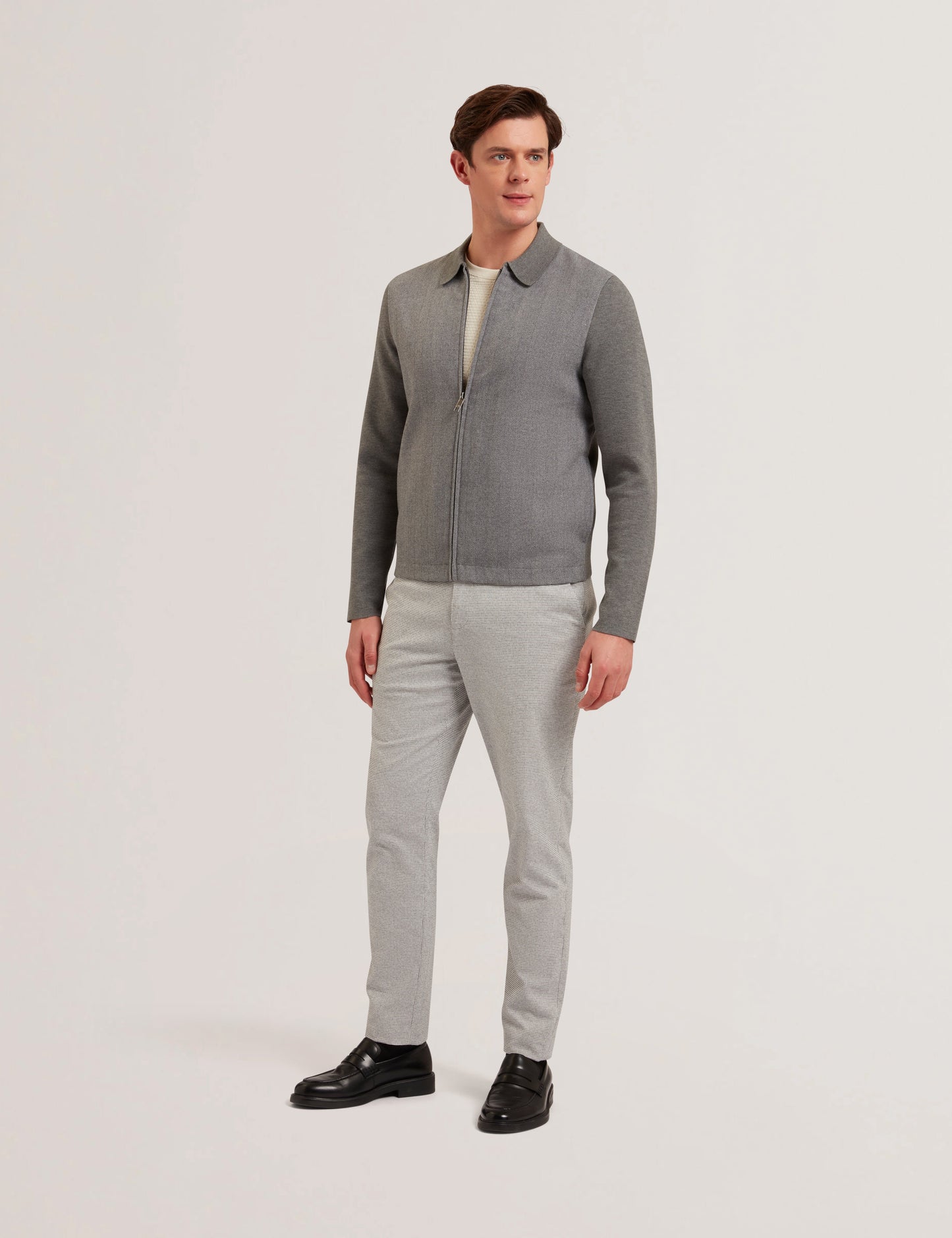 Men's DEJO-Herringbone Front Zip Through