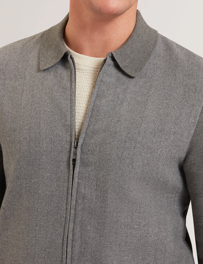 Men's DEJO-Herringbone Front Zip Through