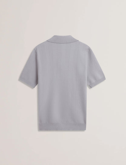 Mens FOURD-SS Herringbone Stitch Zip Polo