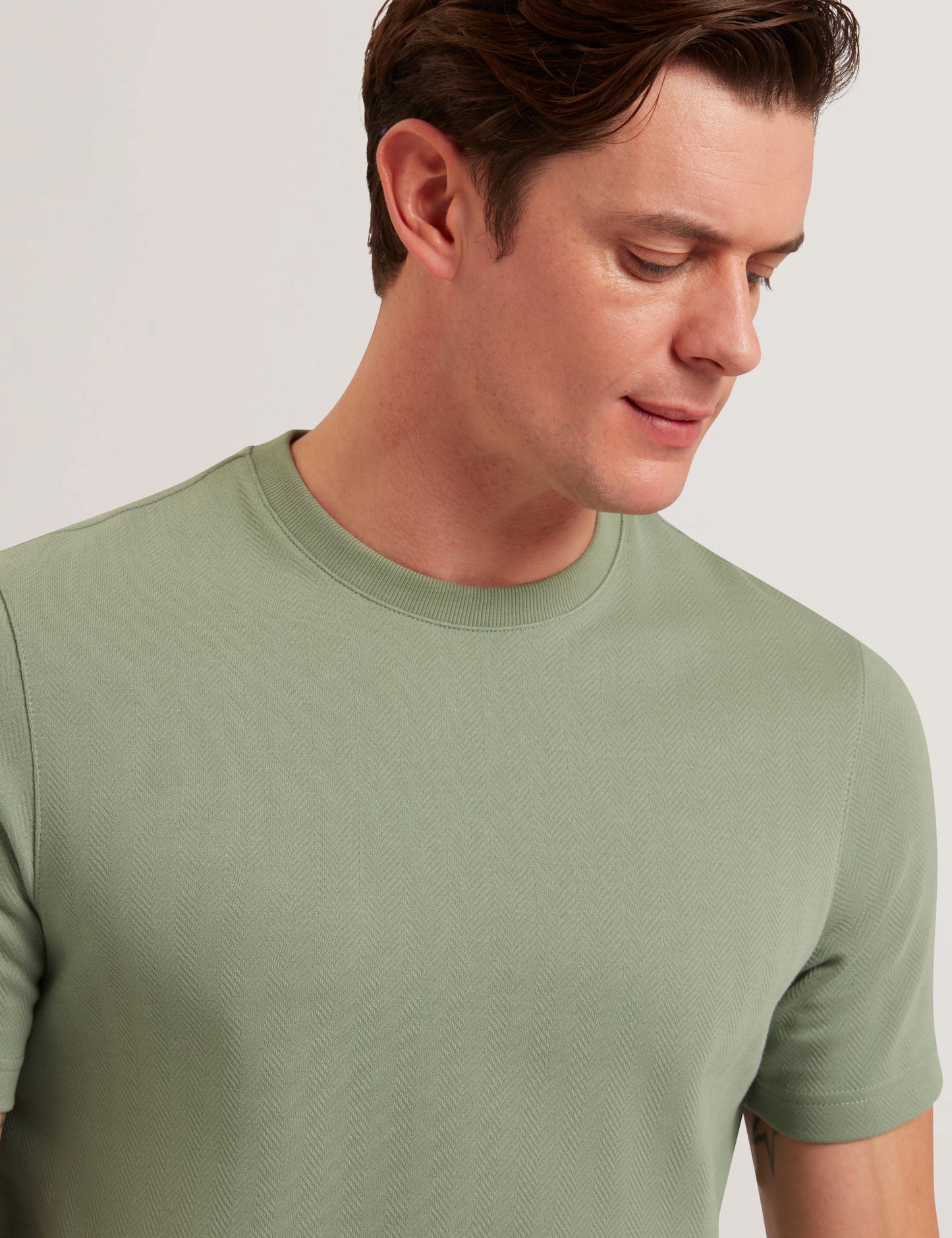 Men's ONTSO-SS Regular Herringbone T-shirt Green