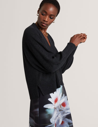 MALLEE: V Neck Boxy Fit Cardigan