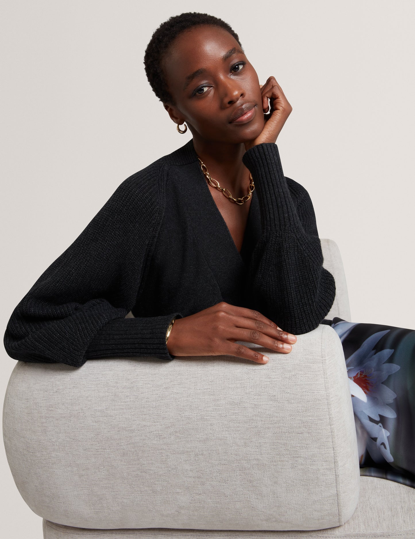 MALLEE: V Neck Boxy Fit Cardigan