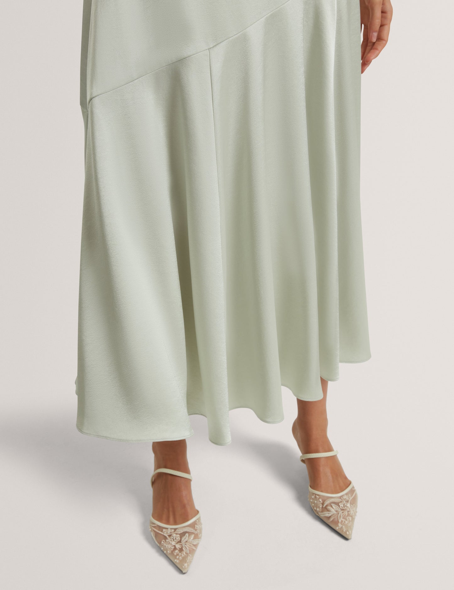 HARLAH: Midi Skirt With Diagonal Seam Detail