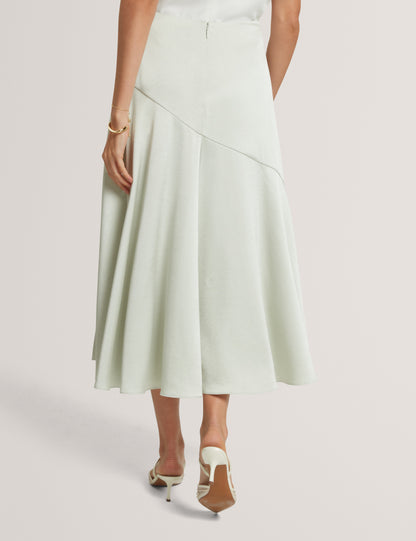 HARLAH: Midi Skirt With Diagonal Seam Detail
