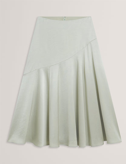 HARLAH: Midi Skirt With Diagonal Seam Detail
