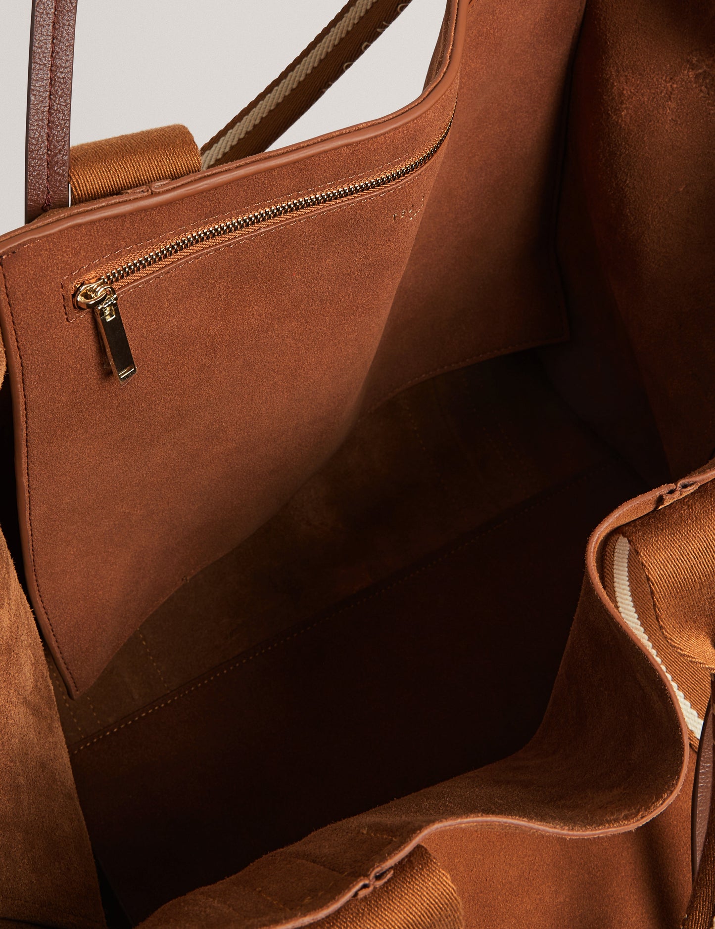 LAURREL: Suede Webbing Detail Large Shopper