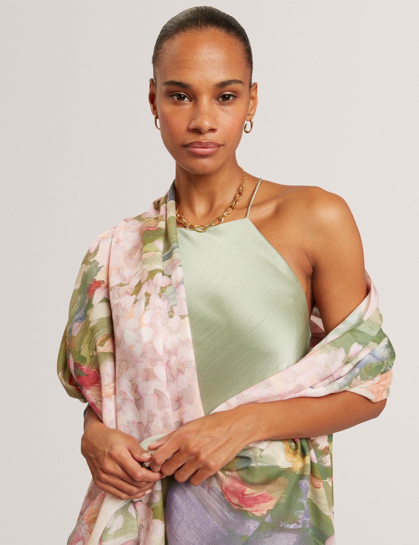 ORLAAE: Floral Print Woven Scarf
