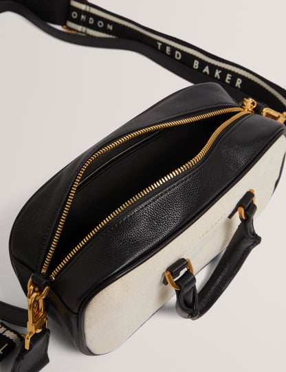 LAURALY: Elongated Canvas Boxy Top Handle Bag