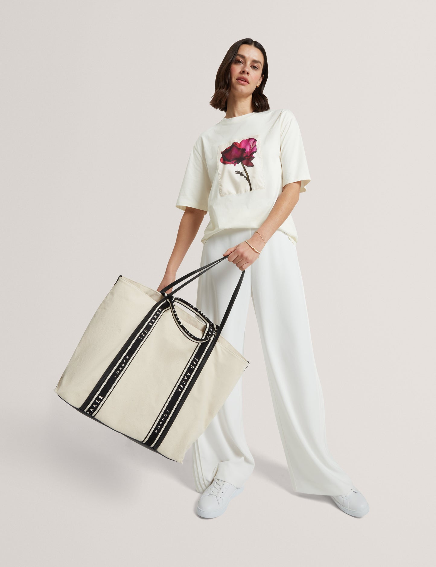 LAURINE: Canvas Webbing Detail Large Shopper
