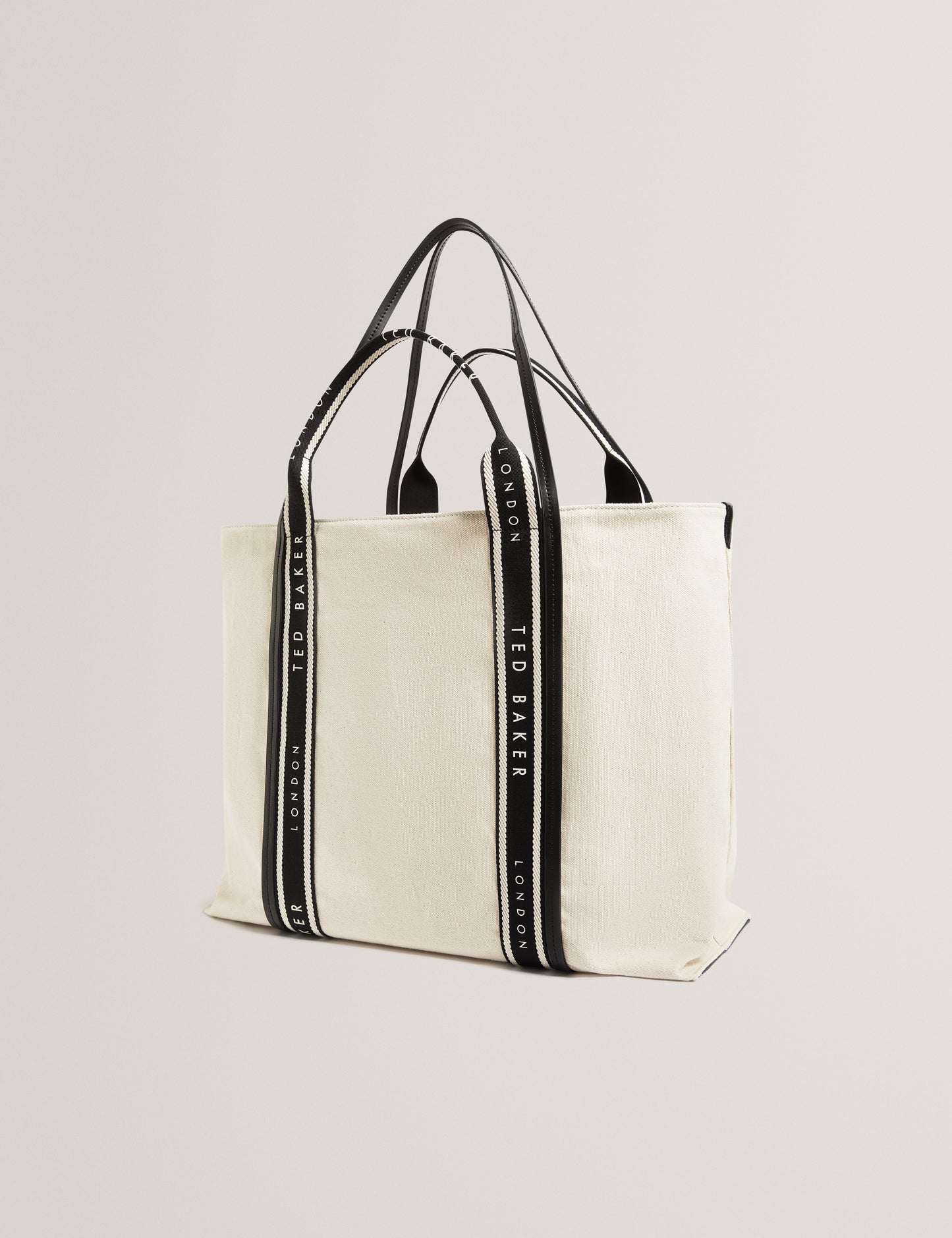 LAURINE: Canvas Webbing Detail Large Shopper