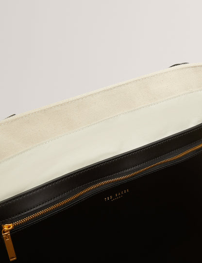 LAURINE: Canvas Webbing Detail Large Shopper