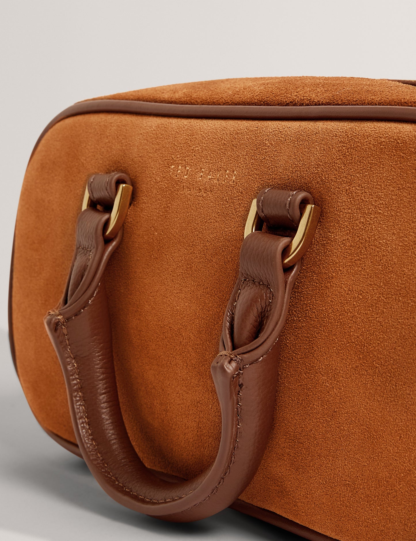 SHAYIA: Elongated Suede Boxy Top Handle Bag