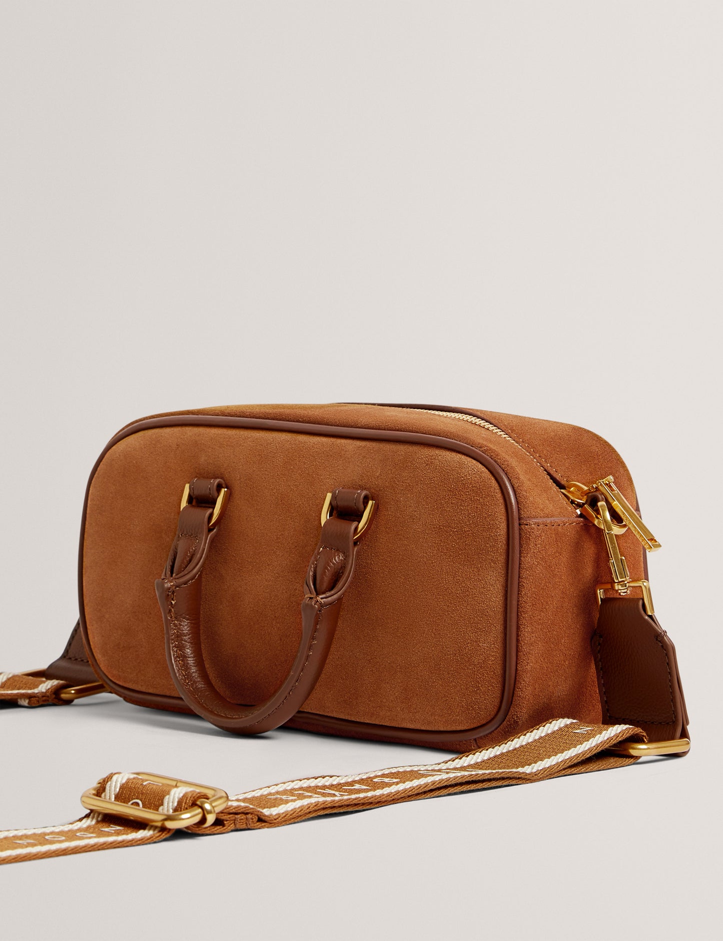 SHAYIA: Elongated Suede Boxy Top Handle Bag