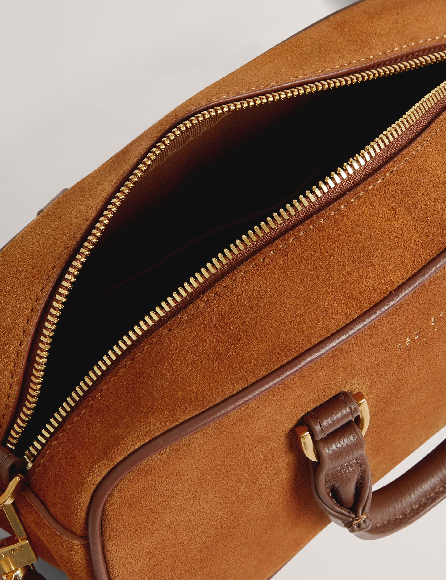 SHAYIA: Elongated Suede Boxy Top Handle Bag