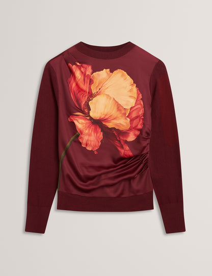 NIFORIA: Floral Print High Neck Sweater