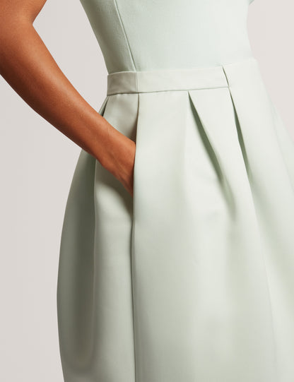 VERLENE: Mockable Midi Dress With Pleated Skirt
