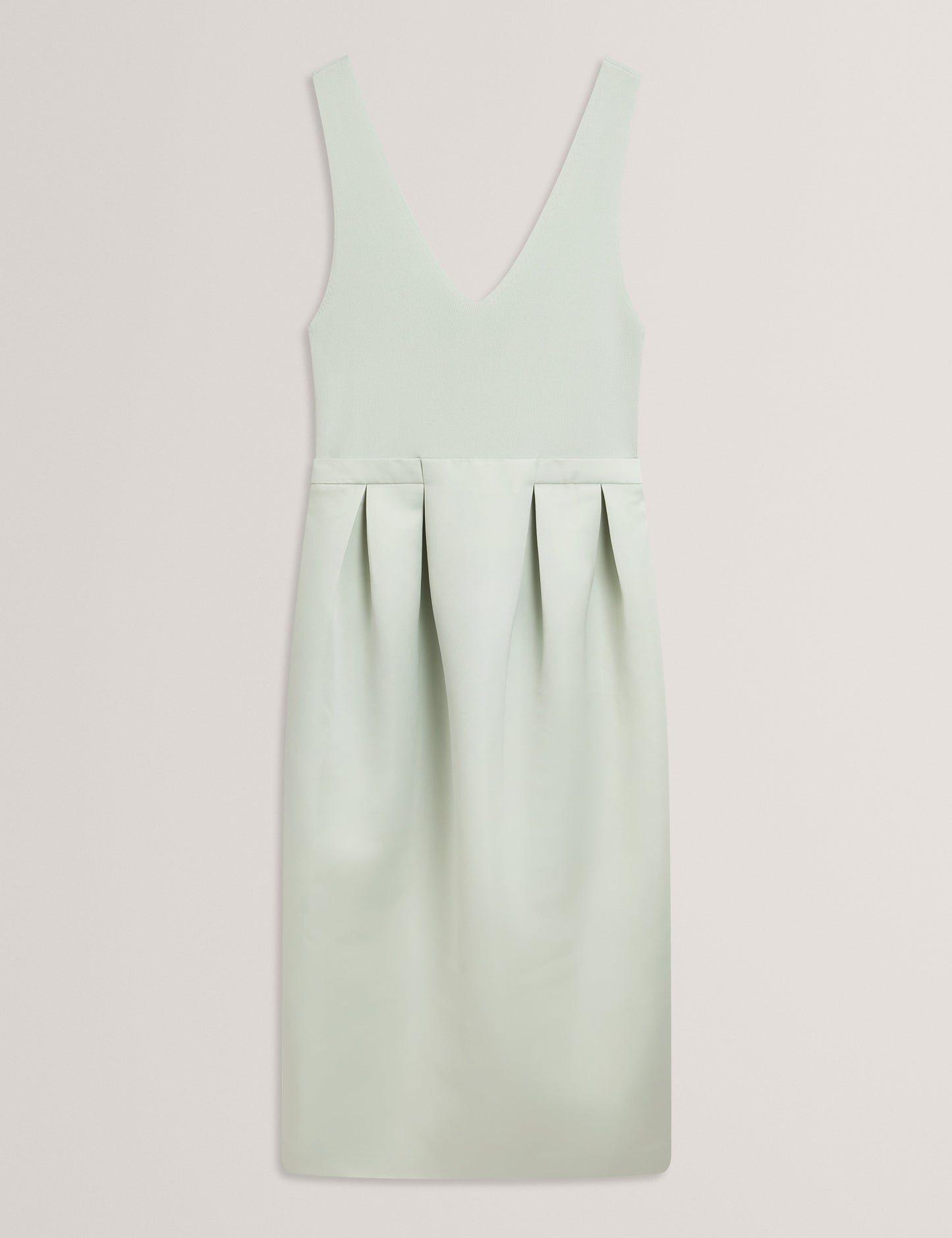 VERLENE: Mockable Midi Dress With Pleated Skirt