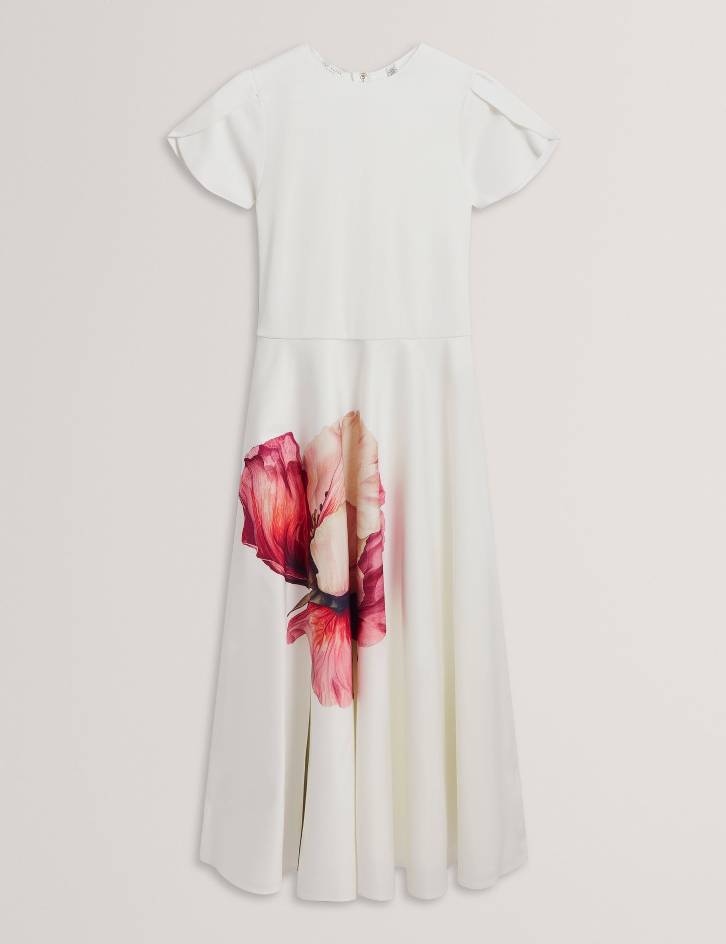 CRISANT: Printed Tulip Sleeve Mockable Dress