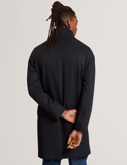 RUABON: Nylon Funnel Neck Jacket With Mock Liner