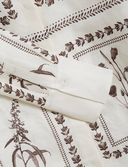 Women's SIMCOA-Linen Silk Longline Shirt Ivory