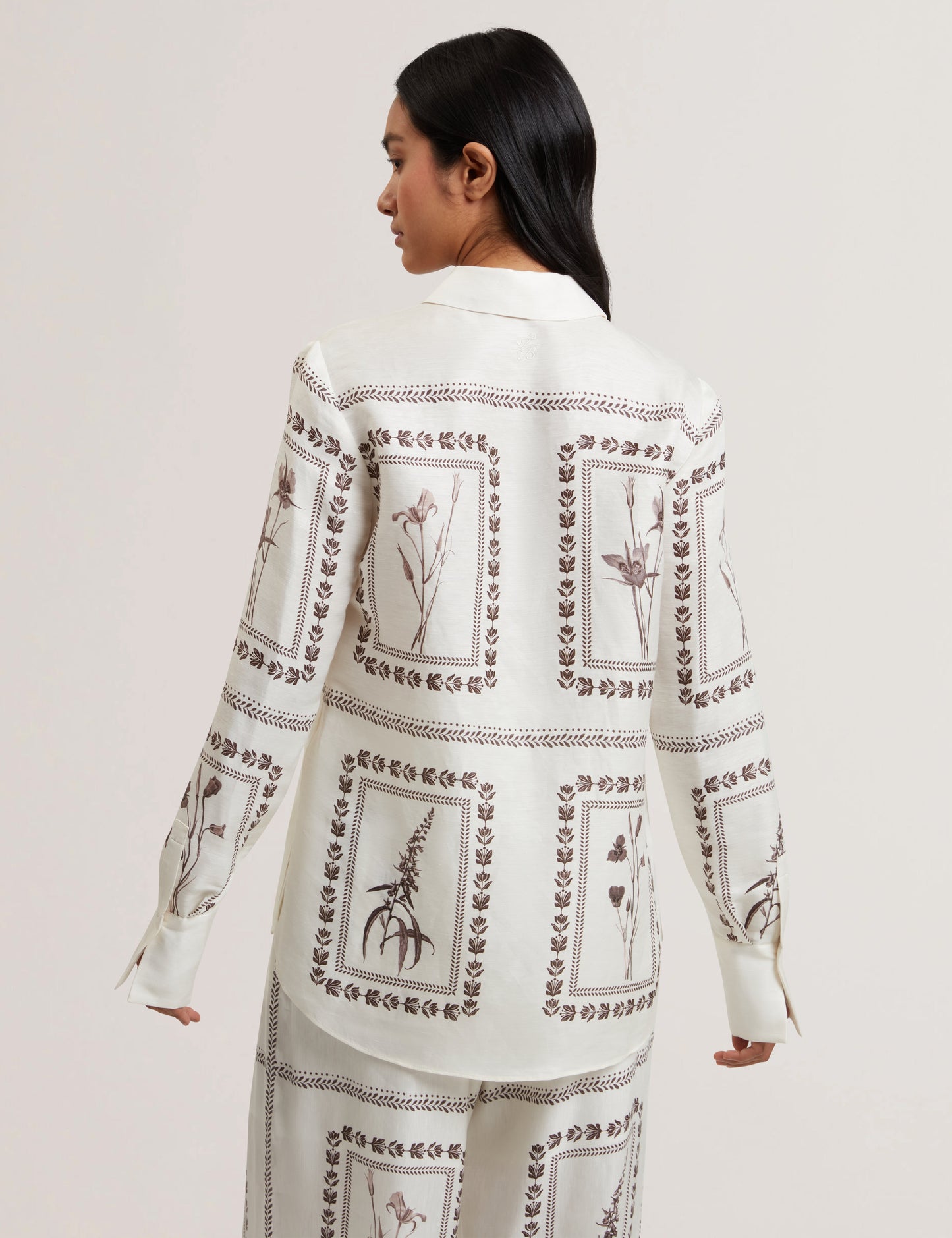 Women's SIMCOA-Linen Silk Longline Shirt Ivory