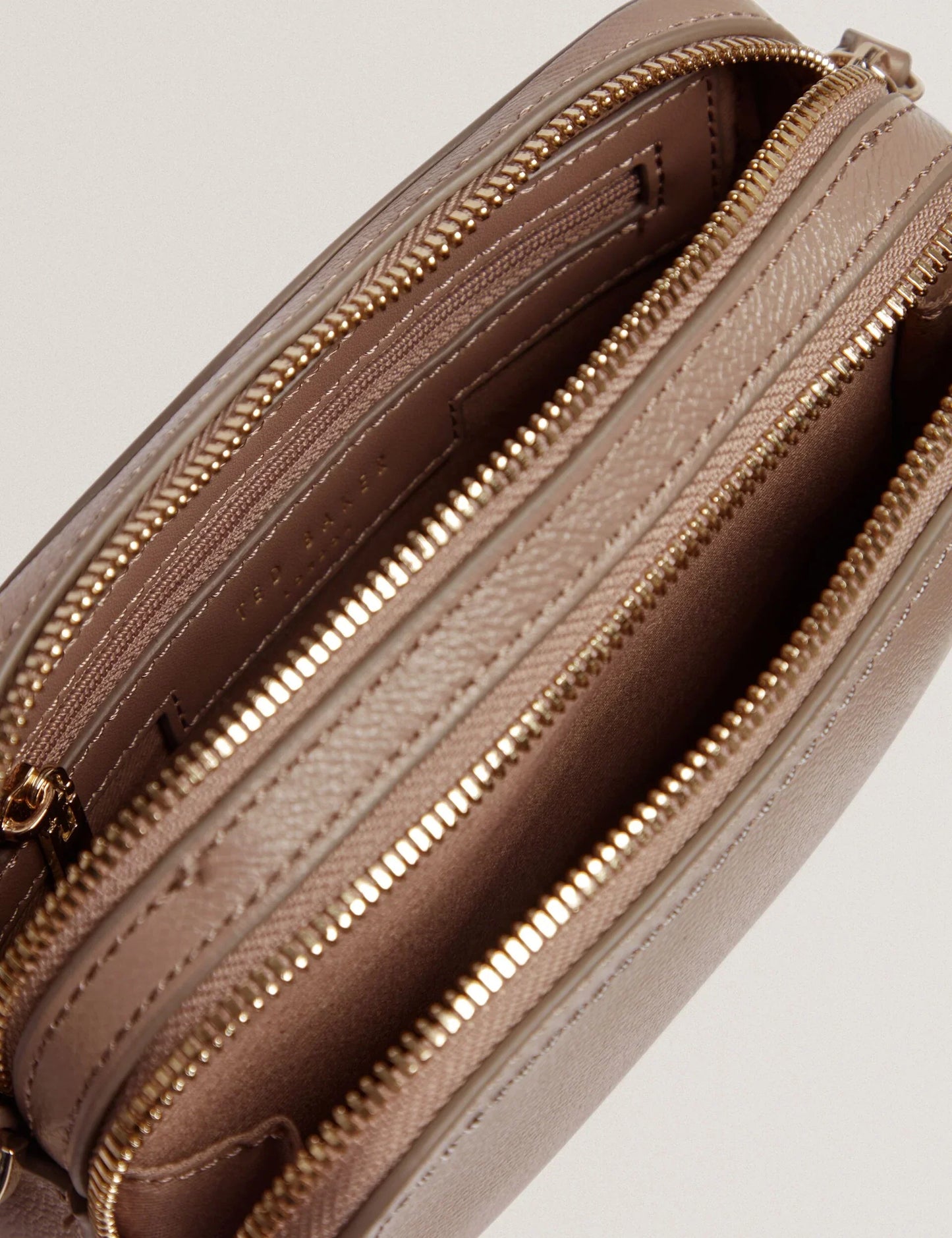 LINZIE: Webbing Leather Small Crossbody Camera Bag