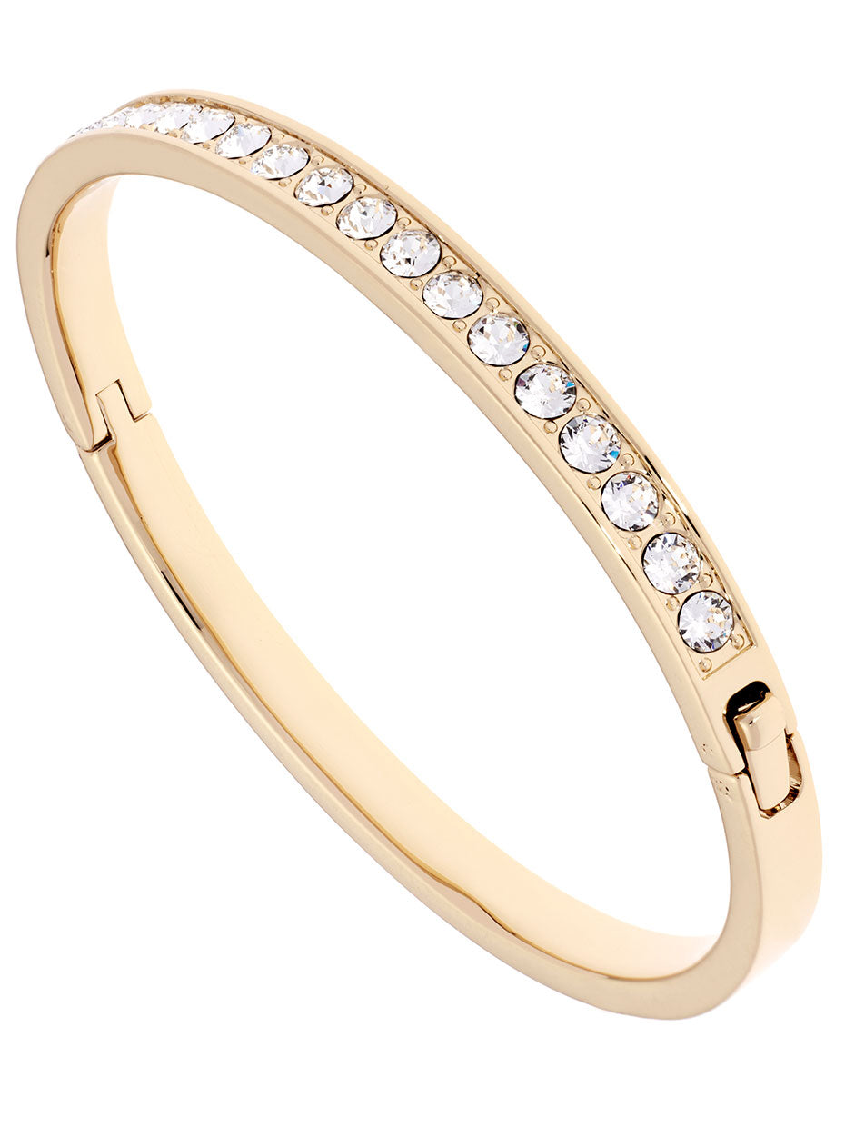 Women's Clemara Gold Crystal Hinge Bangle Bracelet