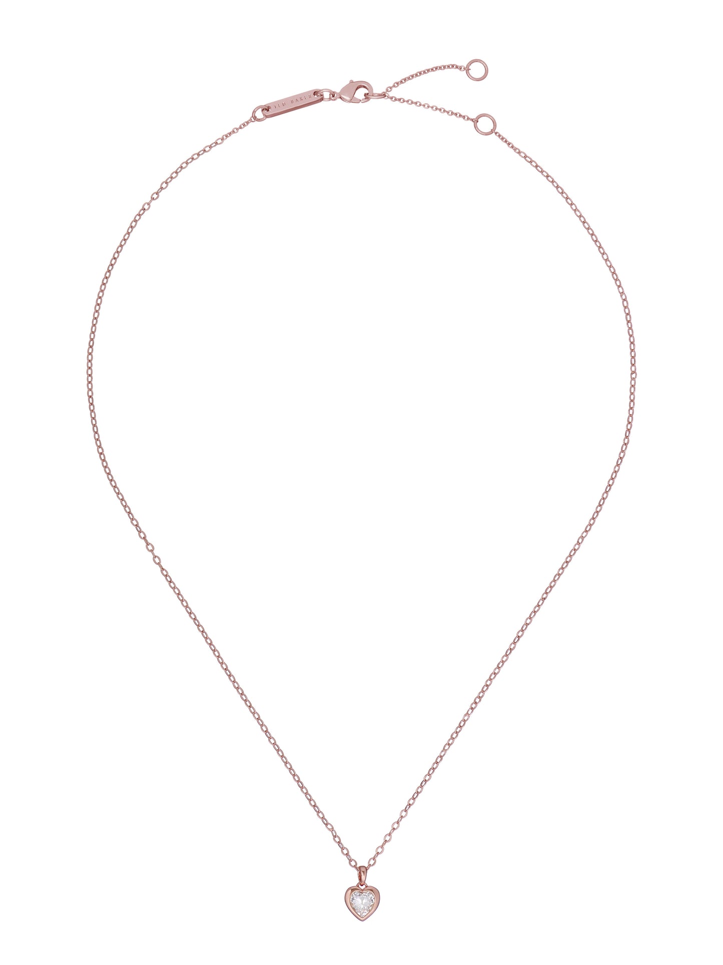 Women's Hannela Rosegold Crystal Heart Pendant Necklace
