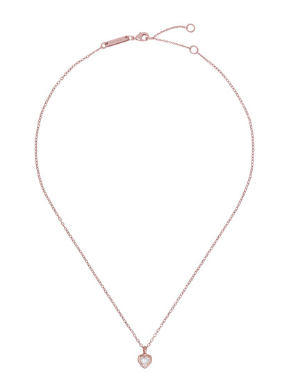 Women's Hannela Rosegold Crystal Heart Pendant Necklace