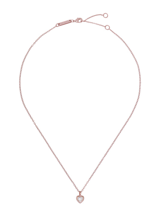 Women's Hannela Rosegold Crystal Heart Pendant Necklace