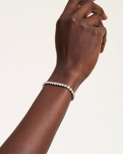 Women's Melrah Silver Crystal Adjustable Tennis Bracelet