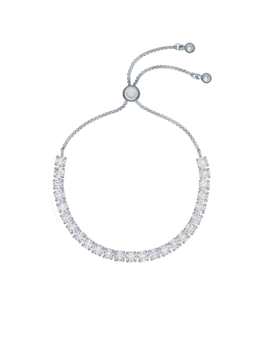 Women's Melrah Silver Crystal Adjustable Tennis Bracelet