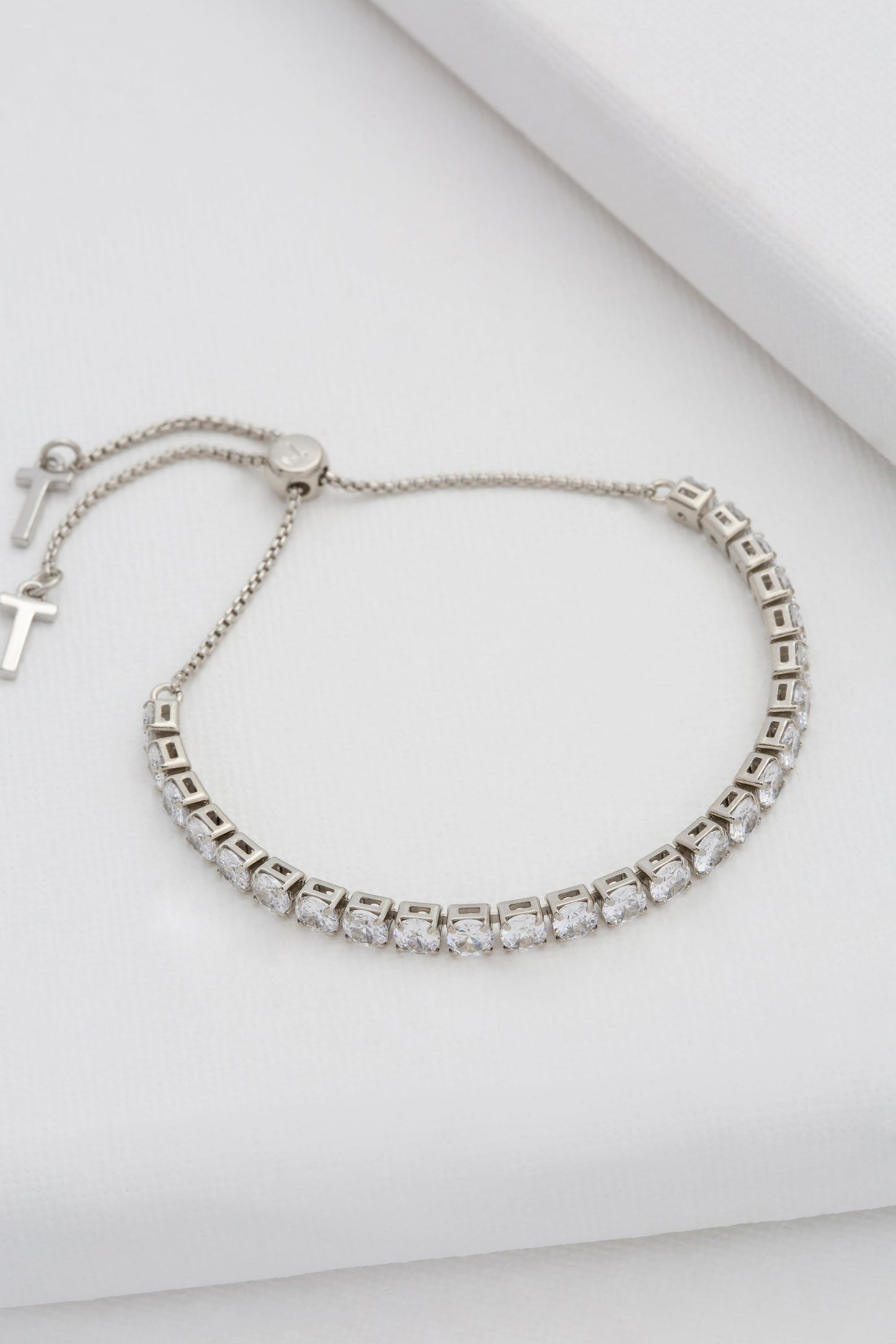 Women's Melrah Silver Crystal Adjustable Tennis Bracelet