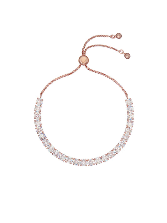 Women's Melrah Rosegold Crystal Adjustable Tennis Bracelet
