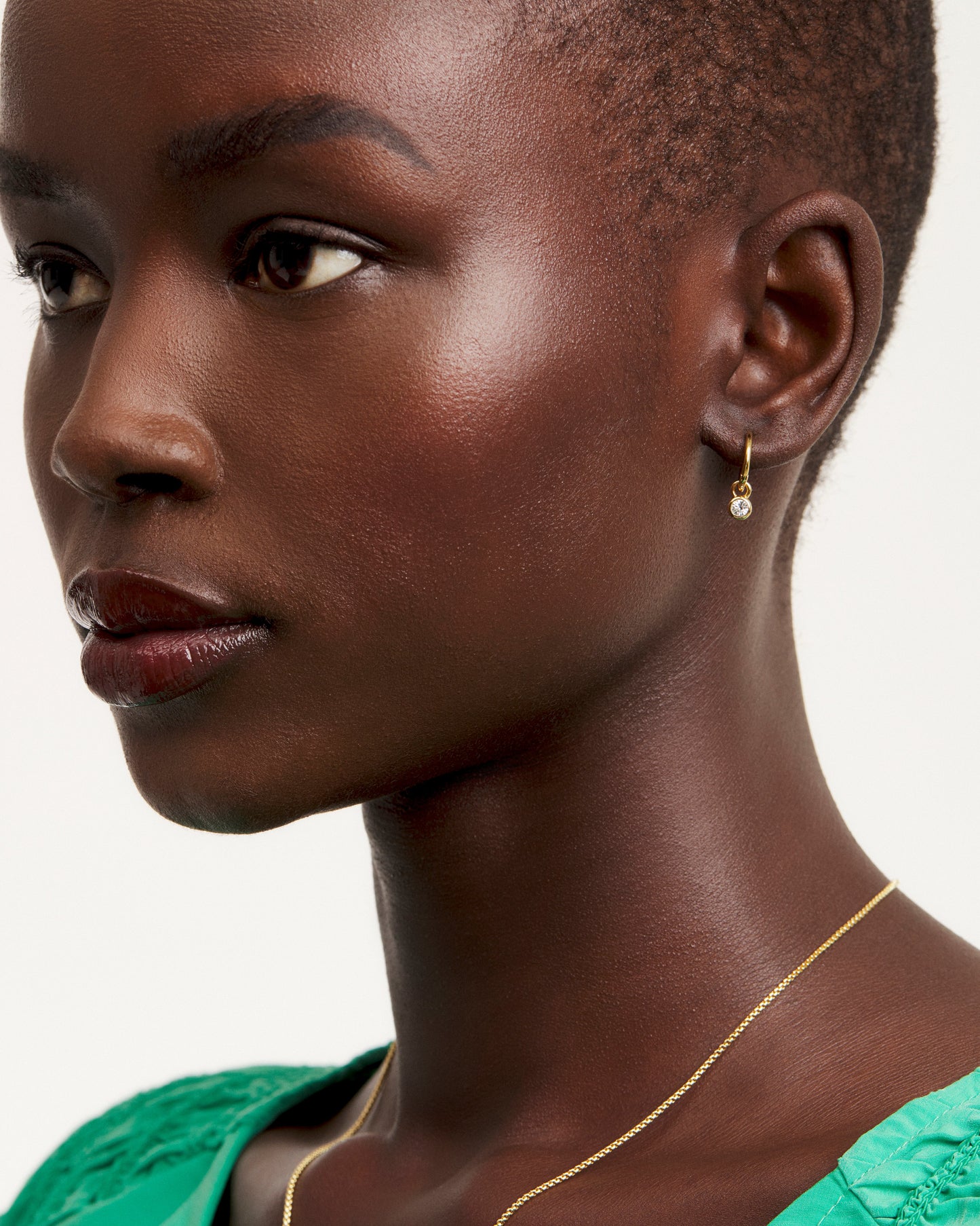 Women's Sinalaa Gold Crystal Huggie Earrings
