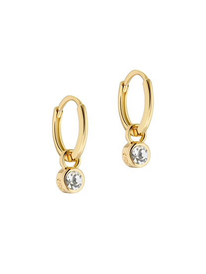 Women's Sinalaa Gold Crystal Huggie Earrings