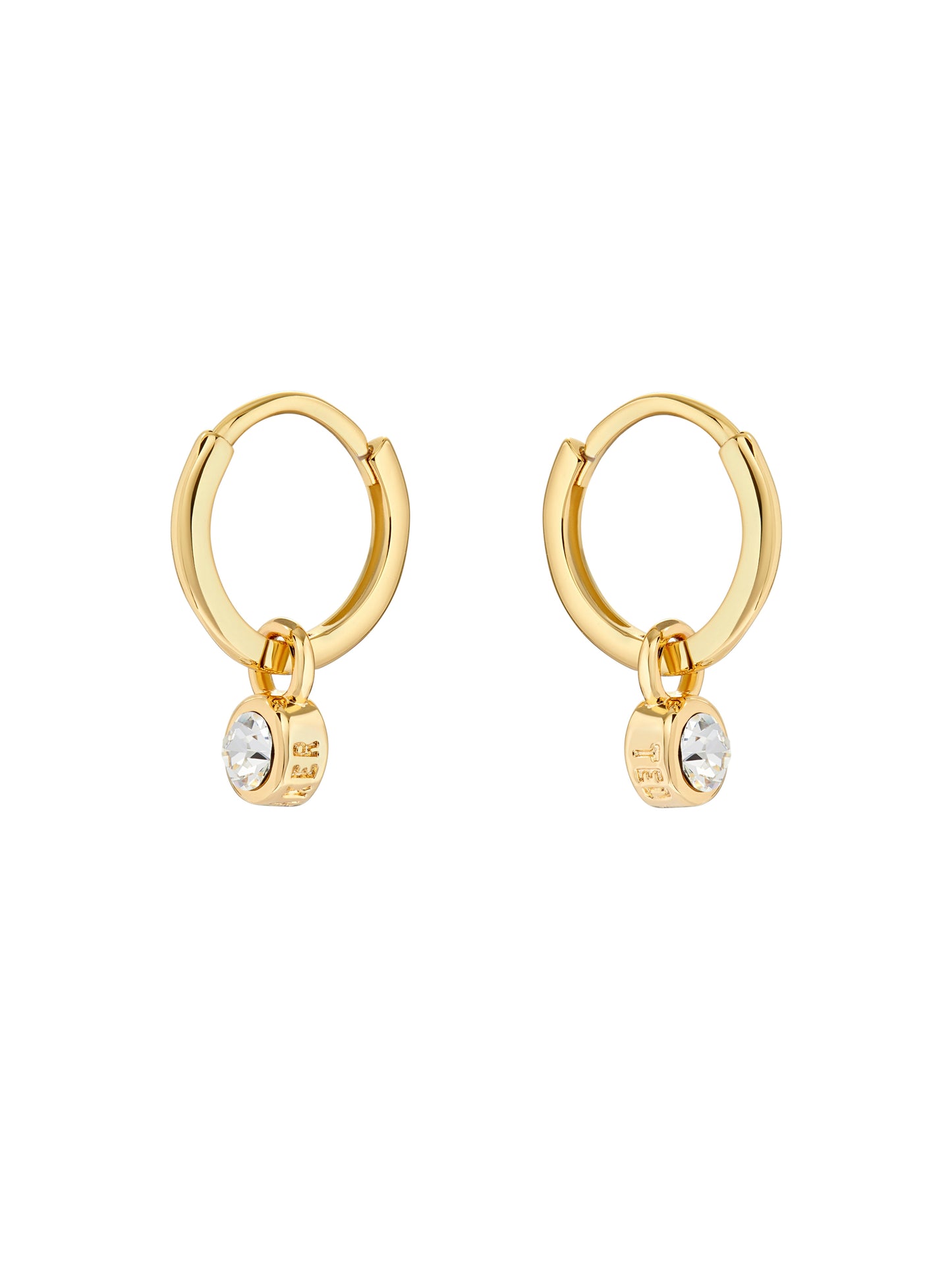 Women's Sinalaa Gold Crystal Huggie Earrings