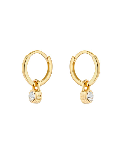 Women's Sinalaa Gold Crystal Huggie Earrings